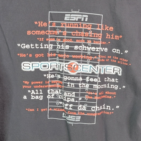ESPN  Spors Center Vintage Y2K Quotes Graphic Tee Men's T-Shirt Size L - Picture 9 of 11